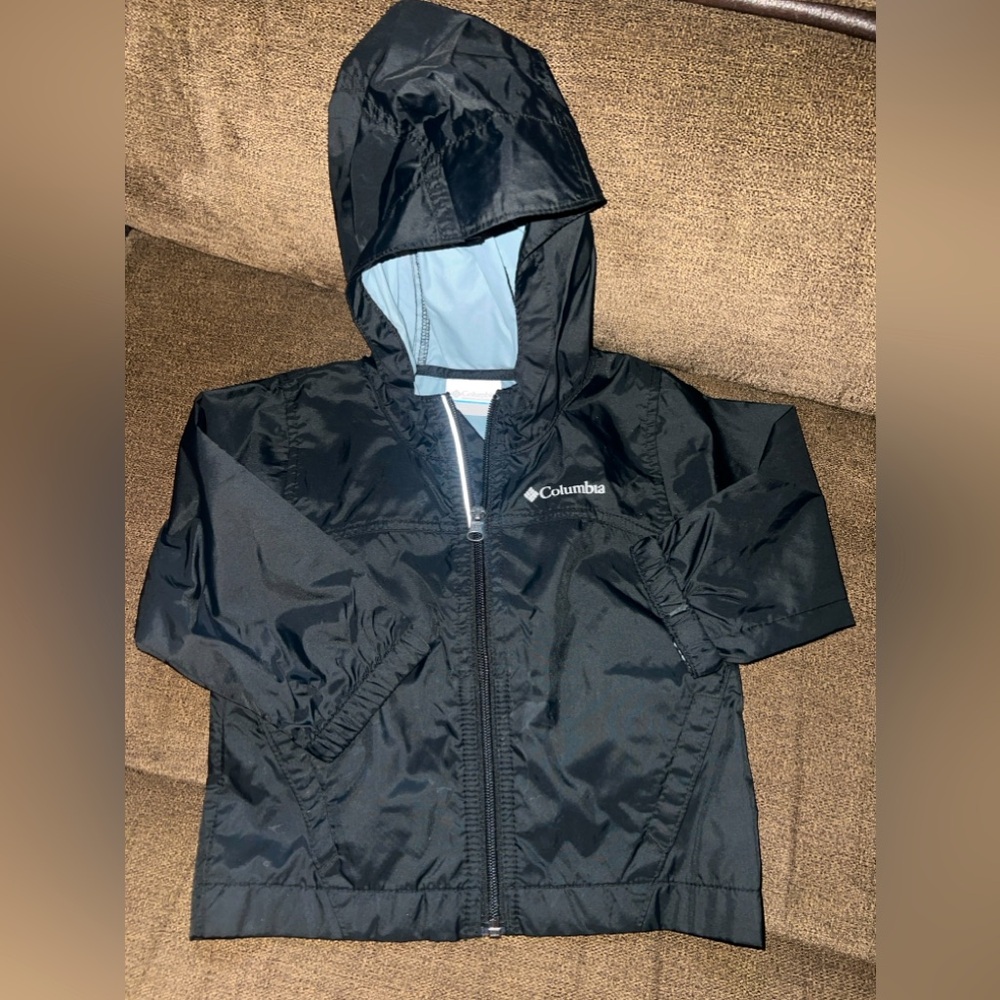 Columbia size 2t black rain jacket outerwear
